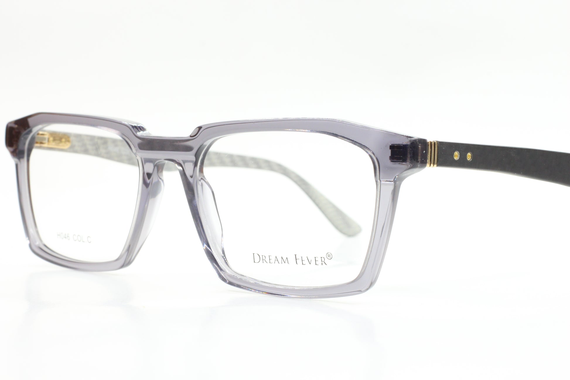 ABC Optical clear Dream Fever designer eyeglass frames with black temple arms and rectangular shape