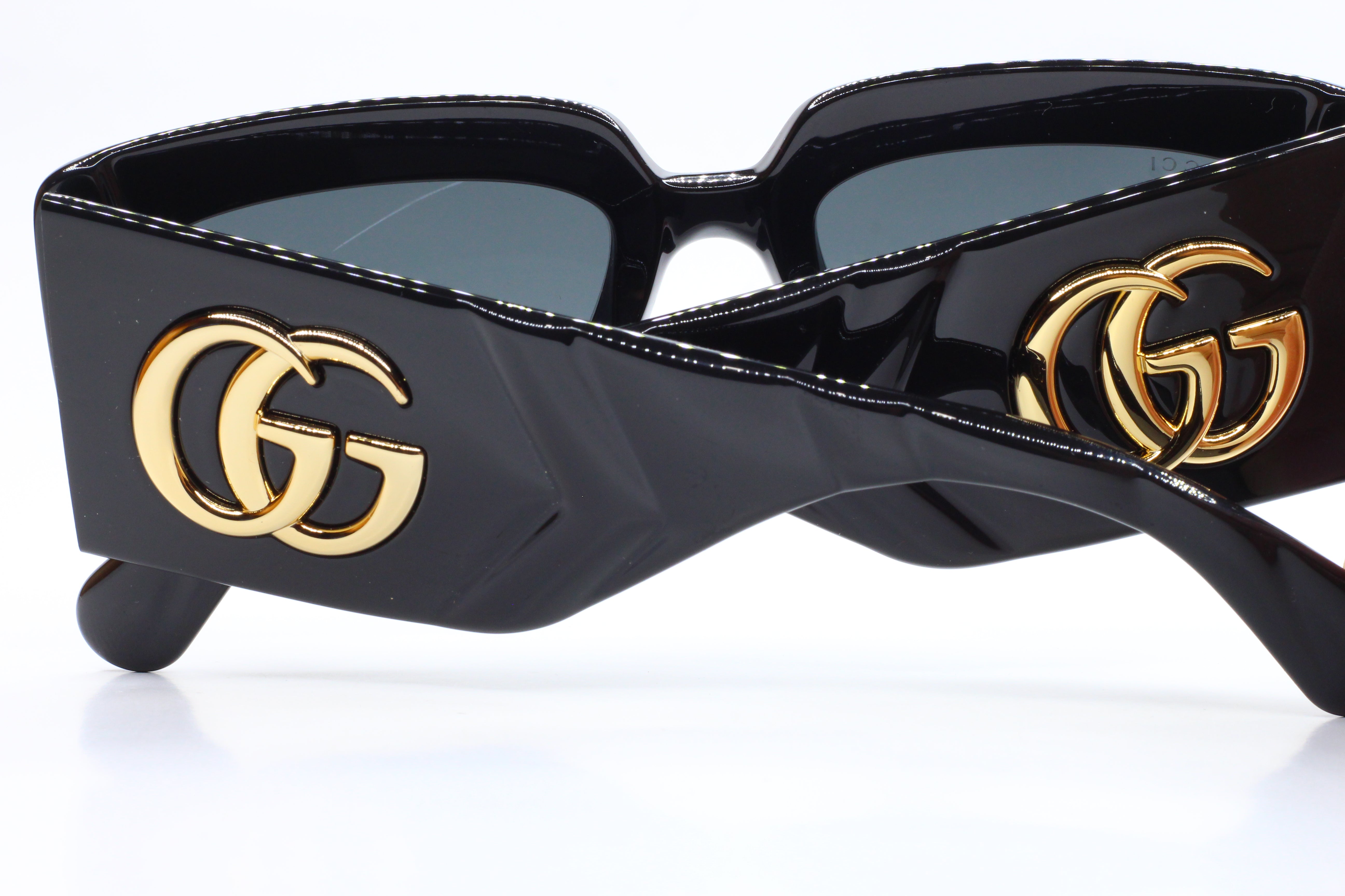 Gucci GG0811S Sunglasses Black Gold Acetate Designer Luxury | ABC