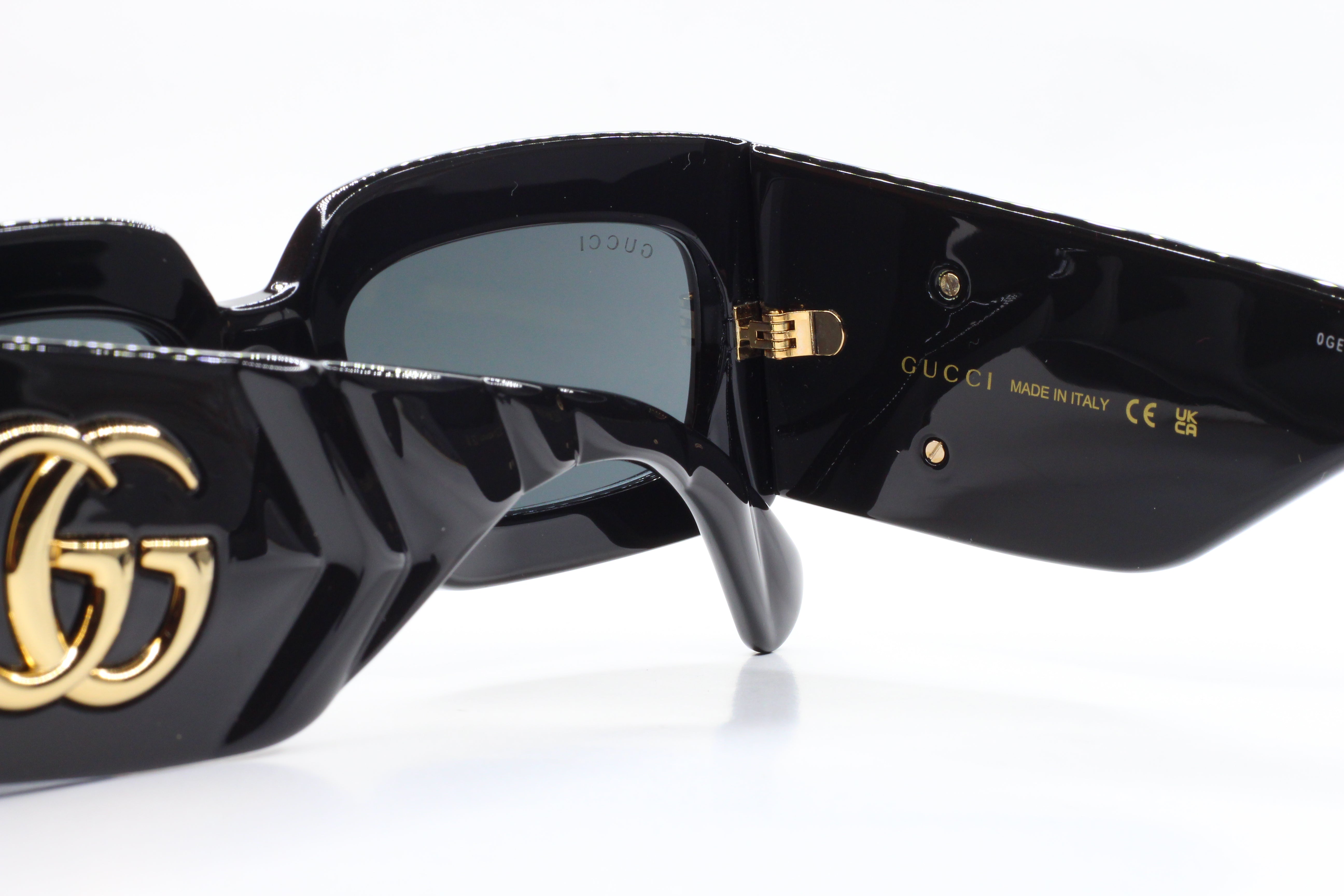 Gucci GG0811S Sunglasses Black Gold Acetate Designer Luxury | ABC