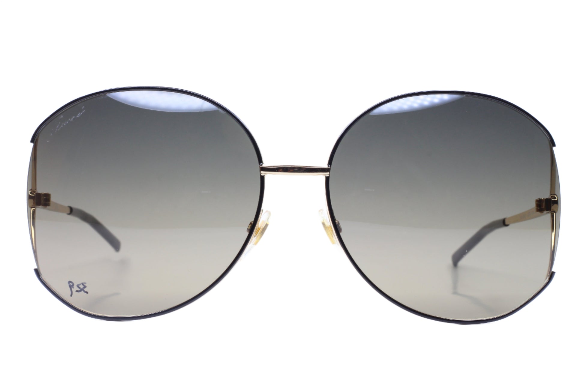 Gucci gold metal sunglasses women with large round gradient lenses from ABC Optical