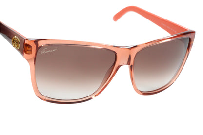 Gucci light rose crystal sunglasses with gradient lenses by ABC Optical in stylish square frame