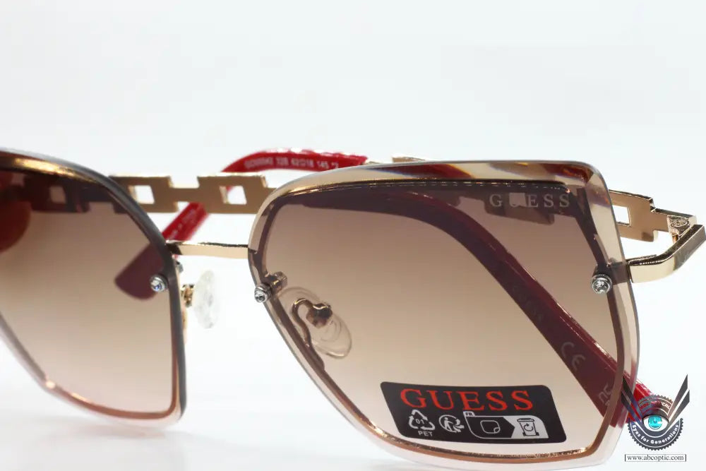 Guess go00042 32b gold red crystals gradient rimless luxury italy sunglasses -wo - 62-18-145 / gold / metal - optical