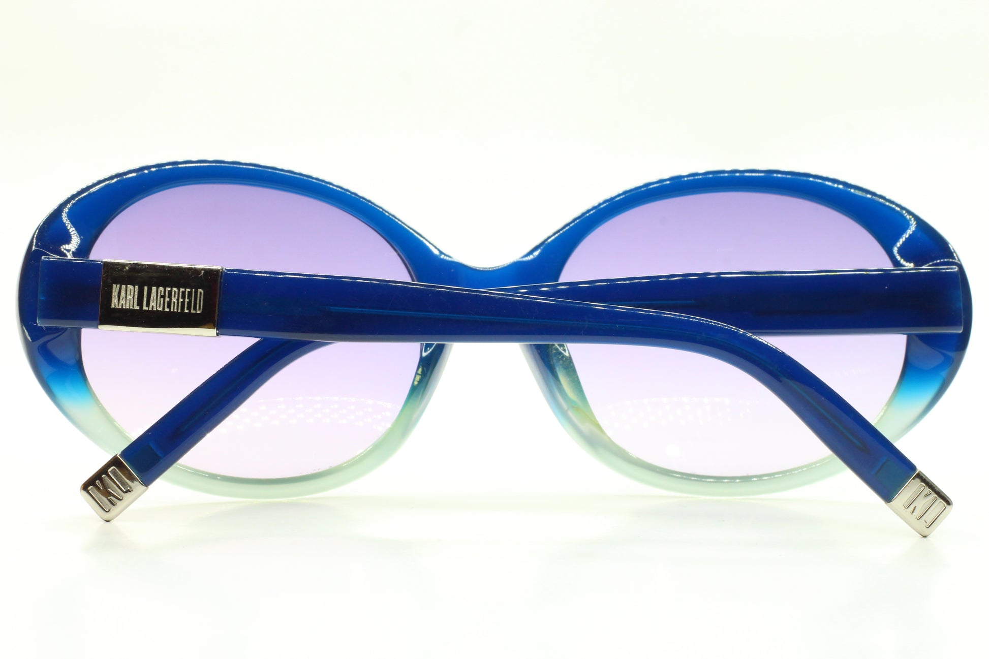 Karl Lagerfeld blue gradient sunglasses with oval optical frames from ABC Optical
