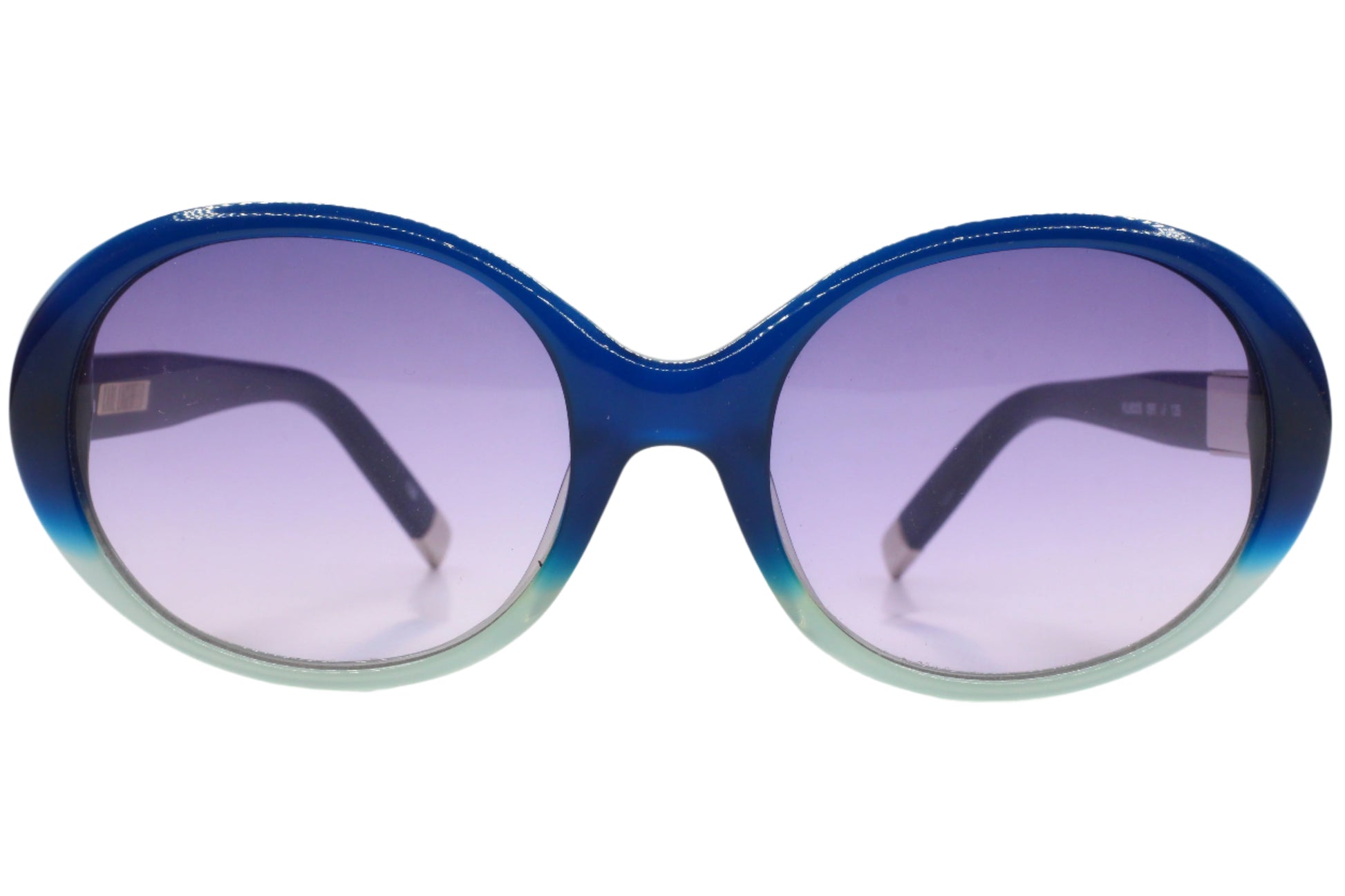 Karl Lagerfeld blue gradient sunglasses with oversized round lenses and bold optical frames