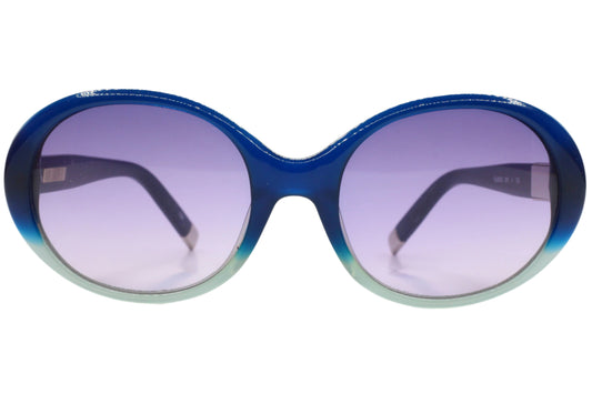 Karl Lagerfeld blue gradient sunglasses with oversized round lenses and bold optical frames
