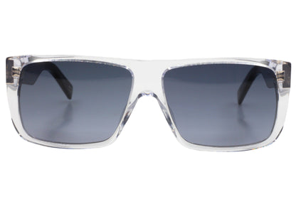 ABC Optical luxury clear frame sunglasses with dark lenses and rectangular shape