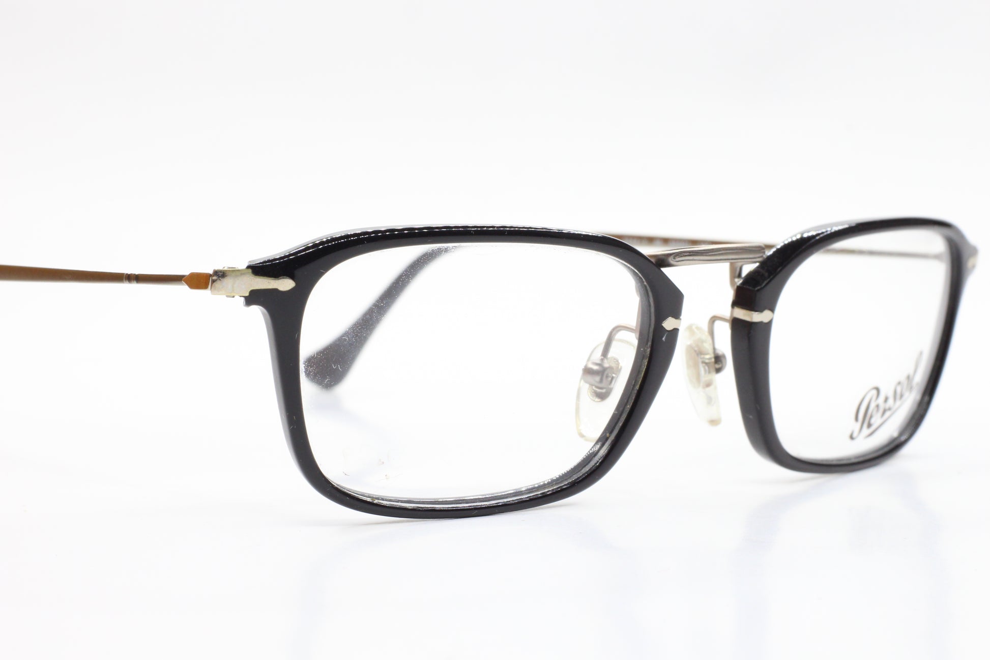 Black Persol PO3044V eyeglasses optical frames with gold temples by ABC Optical