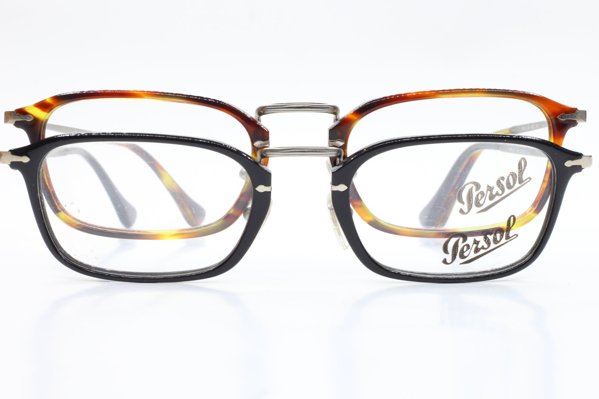 ABC Optical Persol PO3044V eyeglasses with dual-tone brown and black frames and metal bridge