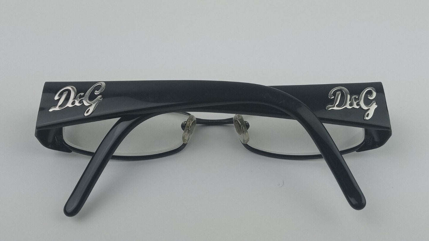Dolce & Gabbana DD5049 064 Black Metal Rectangular Logo Luxury Eyeglasses 130mm - ABC Optical