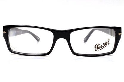 Persol PO2857V 95 Black Acetate Designer Eyeglasses 54-16-140 95 Black Acetate Optical Frames ABC Optical Eyeglasses