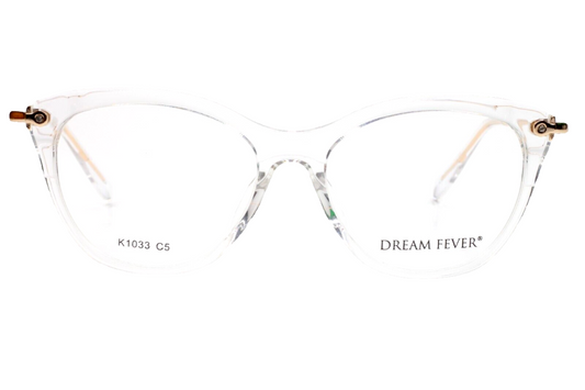 Dream Fever K1033 Crystal Clear Gold Fashion Eyeglasses -Wo