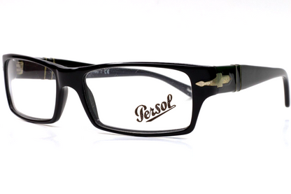 Persol PO2857V 95 Black Acetate Designer Eyeglasses Optical Frames ABC Optical Eyeglasses