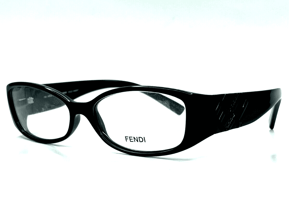 Fendi F737 001 Slim Black Acetate Designer Italy Eyeglasses Optical Frames ABC Optical Eyeglasses