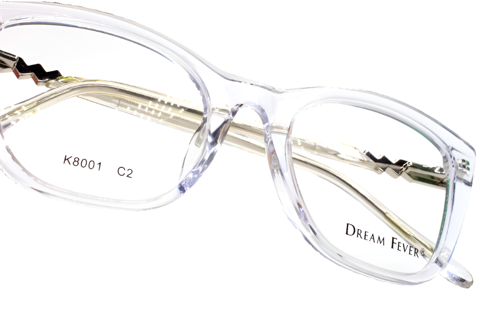 Dream Fever K8001 Crystal Clear Gold Acetate Designer Italy Eyeglasses ABC OPTICAL