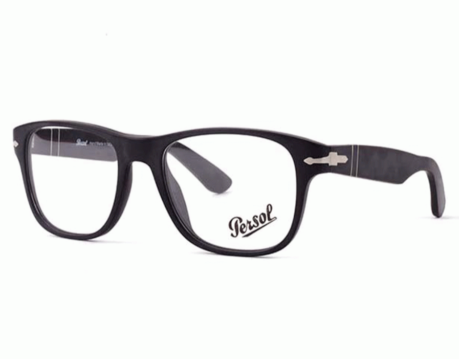 PERSOL PO3051V 9000 Acetate Matte Black Luxury Italy Eyeglasses ABC Optical