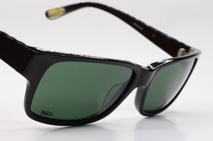 Black S&C Adriano sunglasses for sale with green polarized lenses by ABC Optical