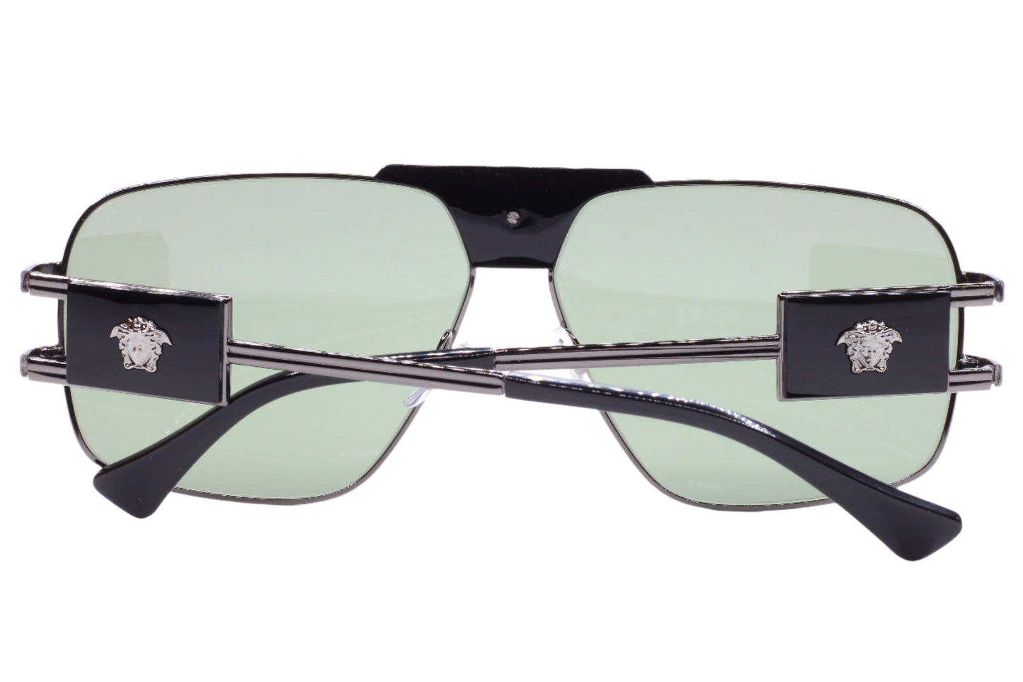 Black Versace optical frames with metal accents and Medusa logo to buy authentic Versace eyewear online