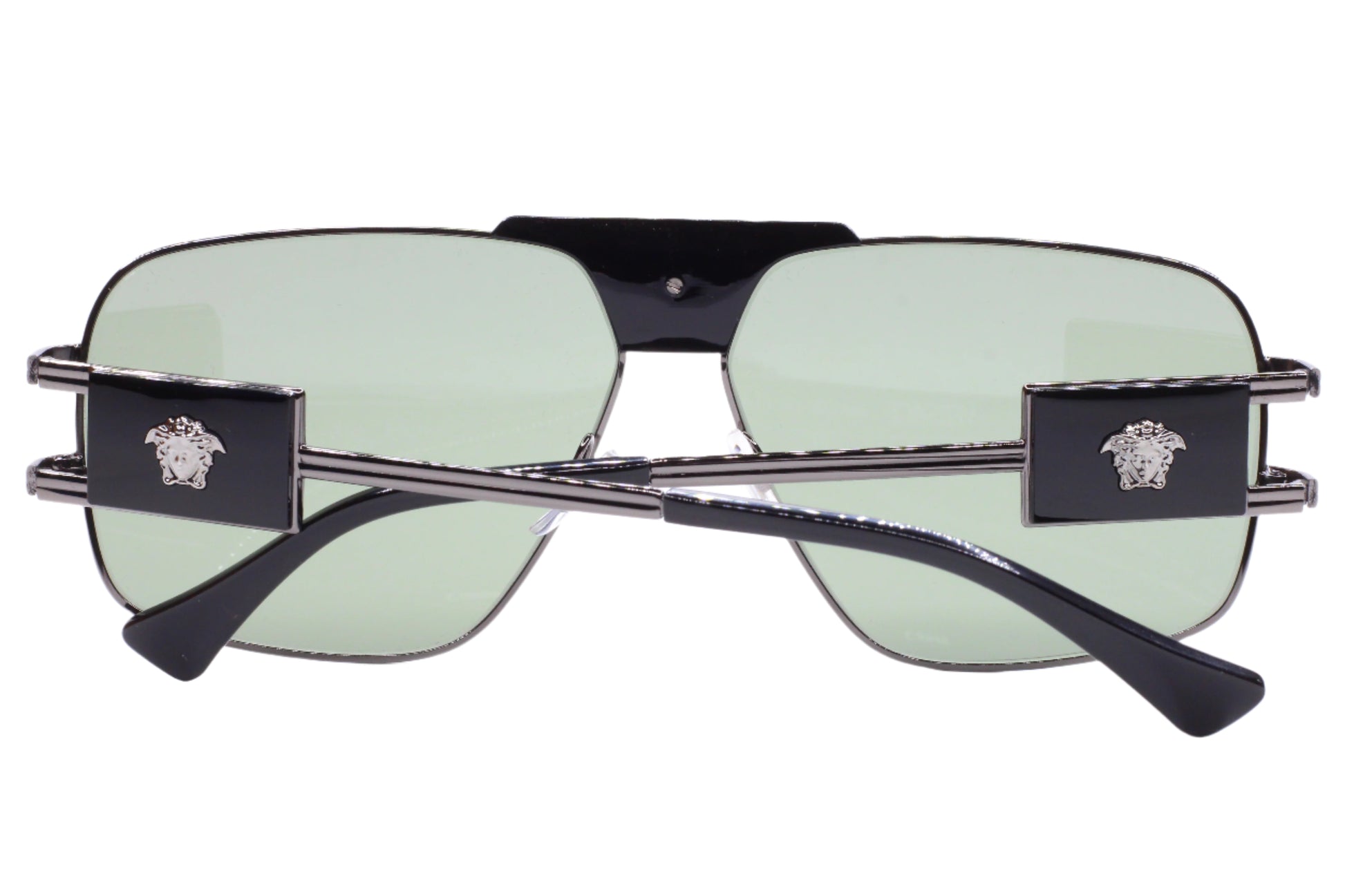 Black Versace optical frames with metal accents and Medusa logo to buy authentic Versace eyewear online