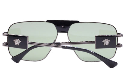 Black Versace optical frames with metal accents and Medusa logo to buy authentic Versace eyewear online