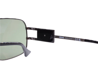 Close-up of black Versace optical frames showcasing quality design to buy authentic Versace eyewear online