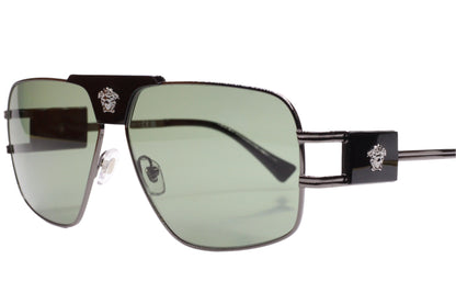 Black metal optical frames with green tinted lenses by ABC Optical buy authentic Versace eyewear online