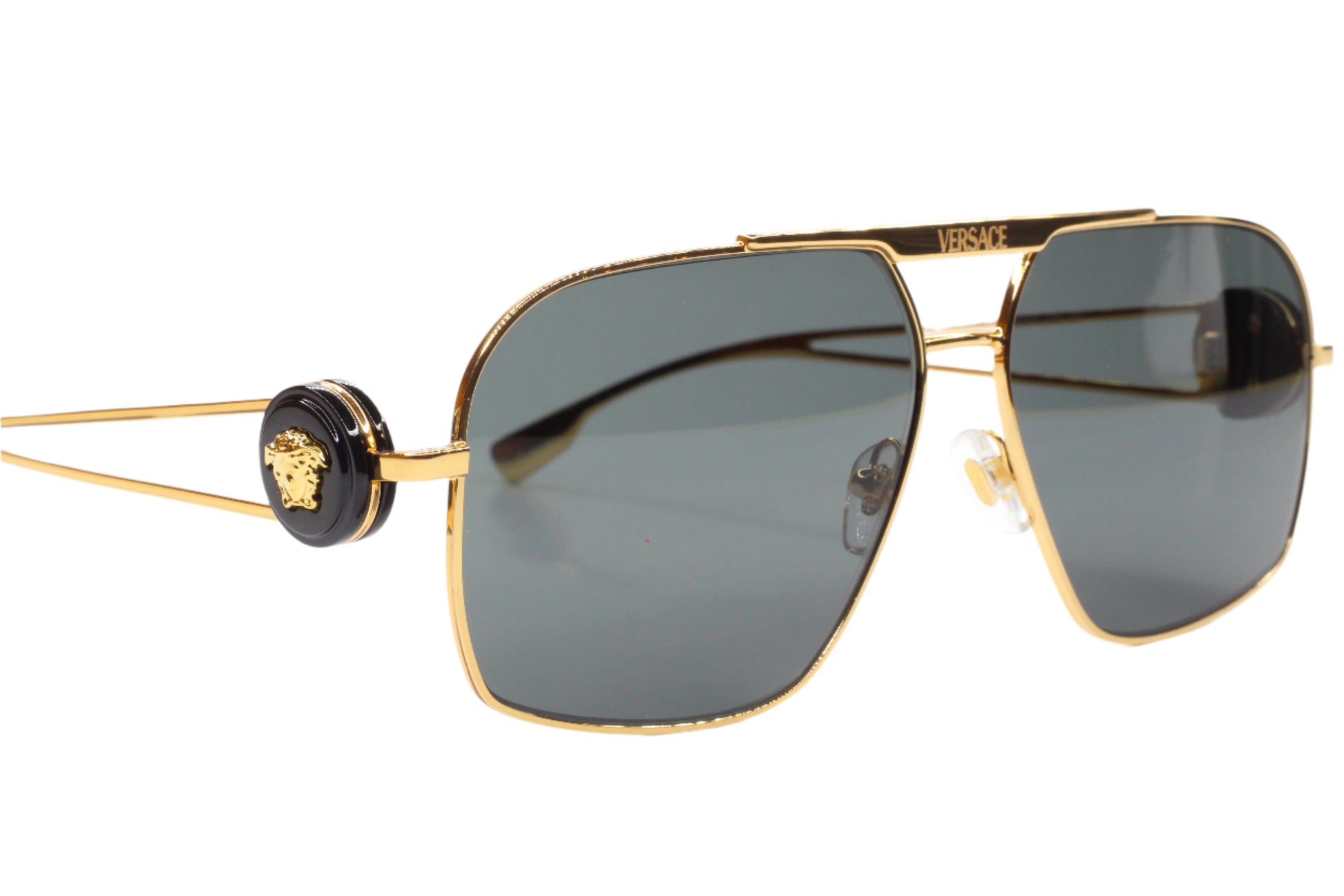 ABC Optical luxury Italian designer sunglasses with gold frame and dark lenses in aviator style