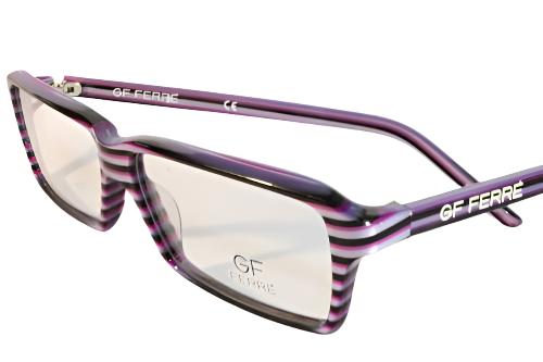 Gianfranco Ferre FF214-02 L27 Black Pink Stripes Designer Eyeglasses 52-12-130 L27 Black Pink Light Stripes Acetate Optical Frames ABC Optical Eyeglasses