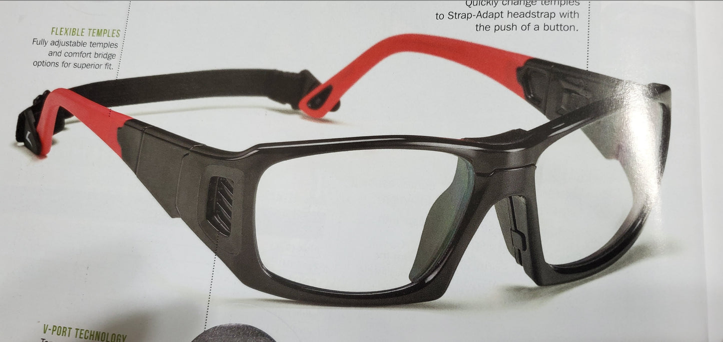 Leader ProX Black Red Medium RX Sports Goggles Optical Frames ABC Optical Sport Goggles