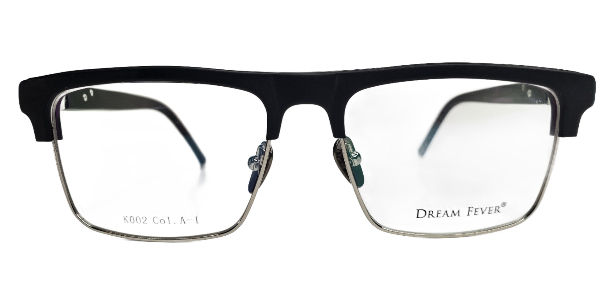 Dream Fever K002 Black Silver Metal Fashion Eyeglasses 54-17-145 Black Silver A-1 K002 Optical Frames ABC Optical Eyeglasses