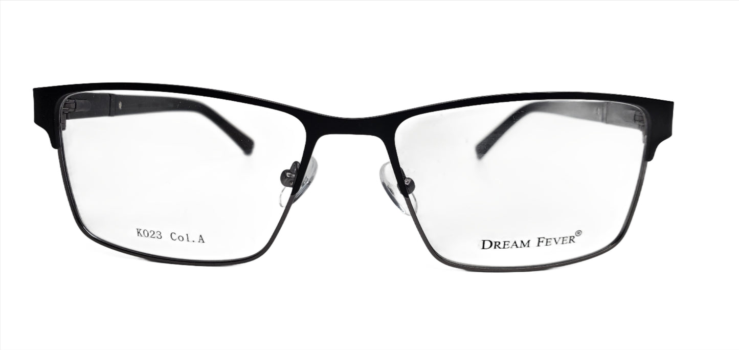 Dream Fever K023 Black Designer Metal Italy Eyeglasses 57-17-145 Black Gunmetal K023 Optical Frames ABC Optical Eyeglasses