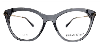 Dream Fever K1033 Transparent Gray Gold Italy Eyeglasses 53-17-140 Transparent Gray Gold K1033 Acetate Optical Frames ABC Optical Eyeglasses