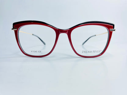 Dream Fever K1040 C2 Black Crystal-Clear Acetate Eyeglasses - 