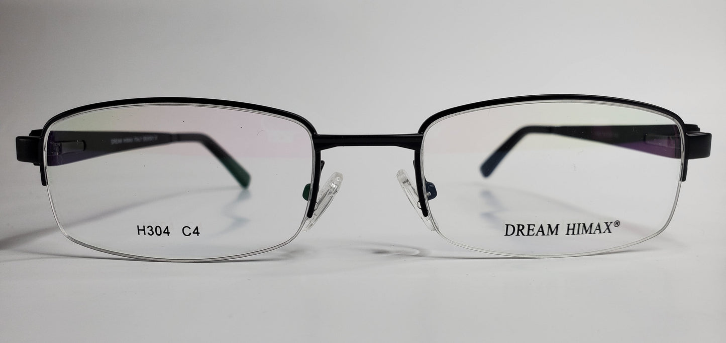 Dream Himax H304 Black Metal Groove Italy Eyeglasses 55-20-140 Black C4 H3046 Metal Optical Frames ABC Optical Eyeglasses